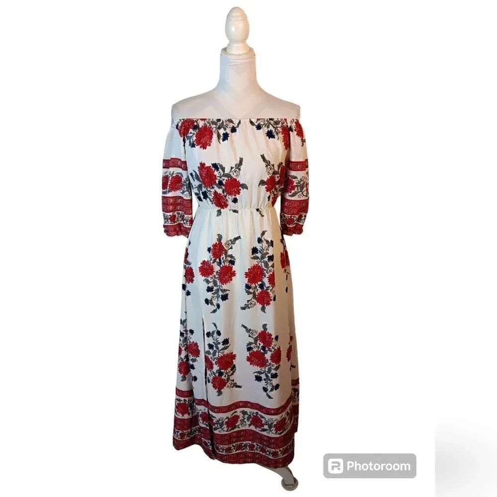 Floral Off The Shoulder Maxi Dress